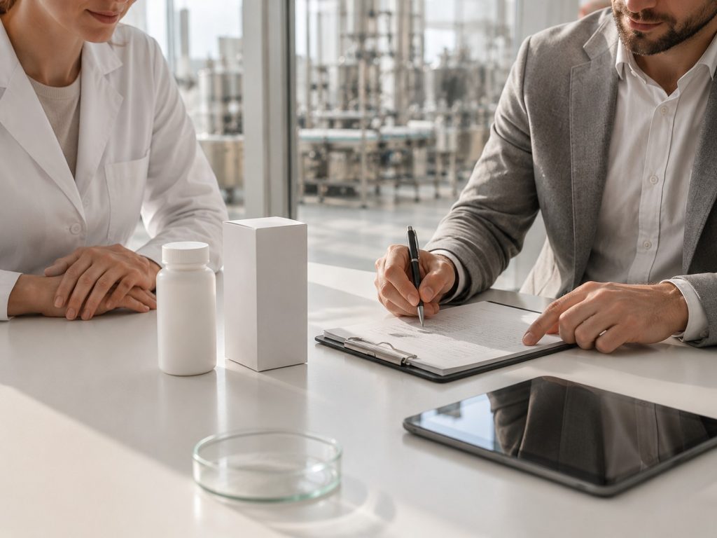 In-house supplement manufacturing project management from brief to delivery under one roof.