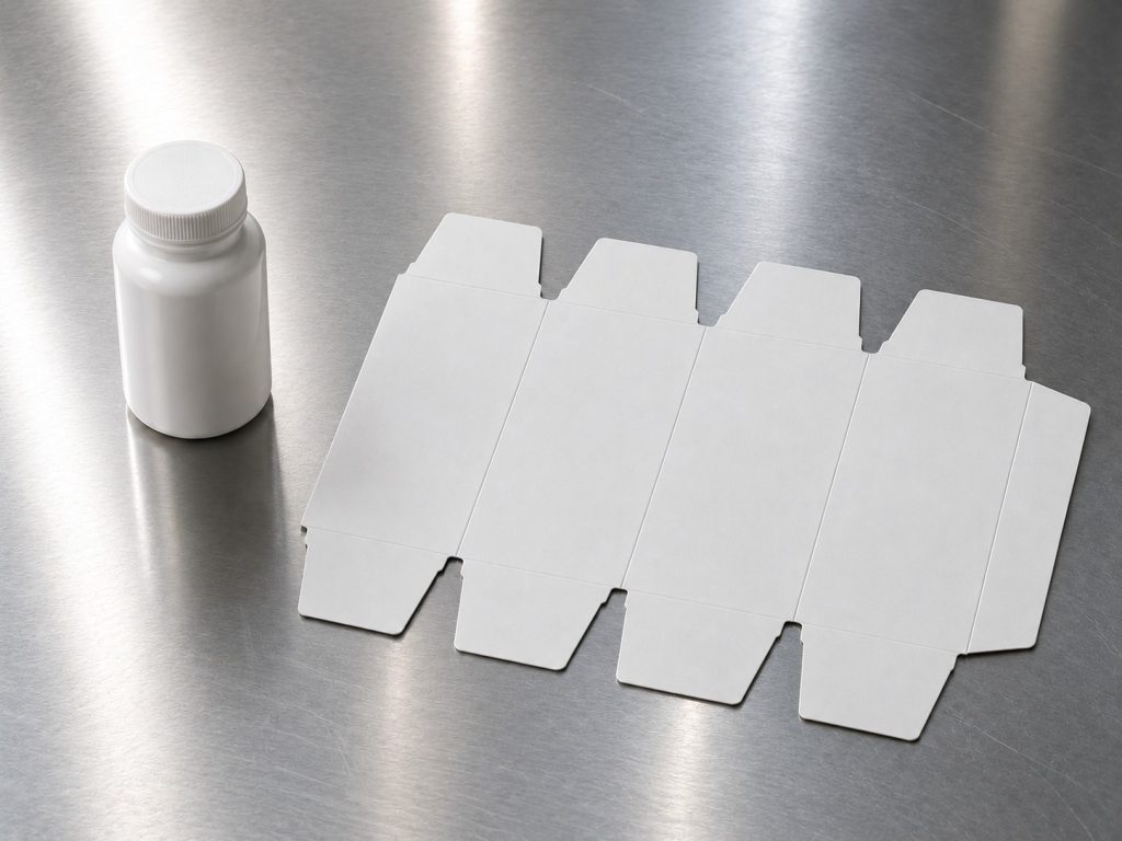 Primary and secondary supplement packaging components prepared for in-house filling, labeling and assembly at Noviatic.