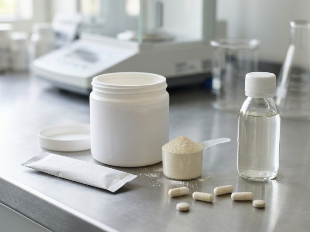 Collagen supplement formats including powder, stick pack, liquid shot, capsules and tablets – Noviatic.