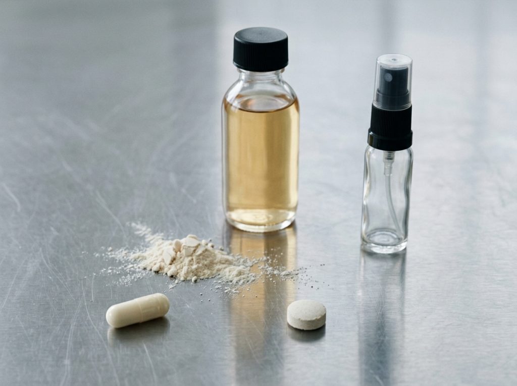 Energy supplement formats including capsules, tablets, powders, liquid shots and sublingual sprays – Noviatic.