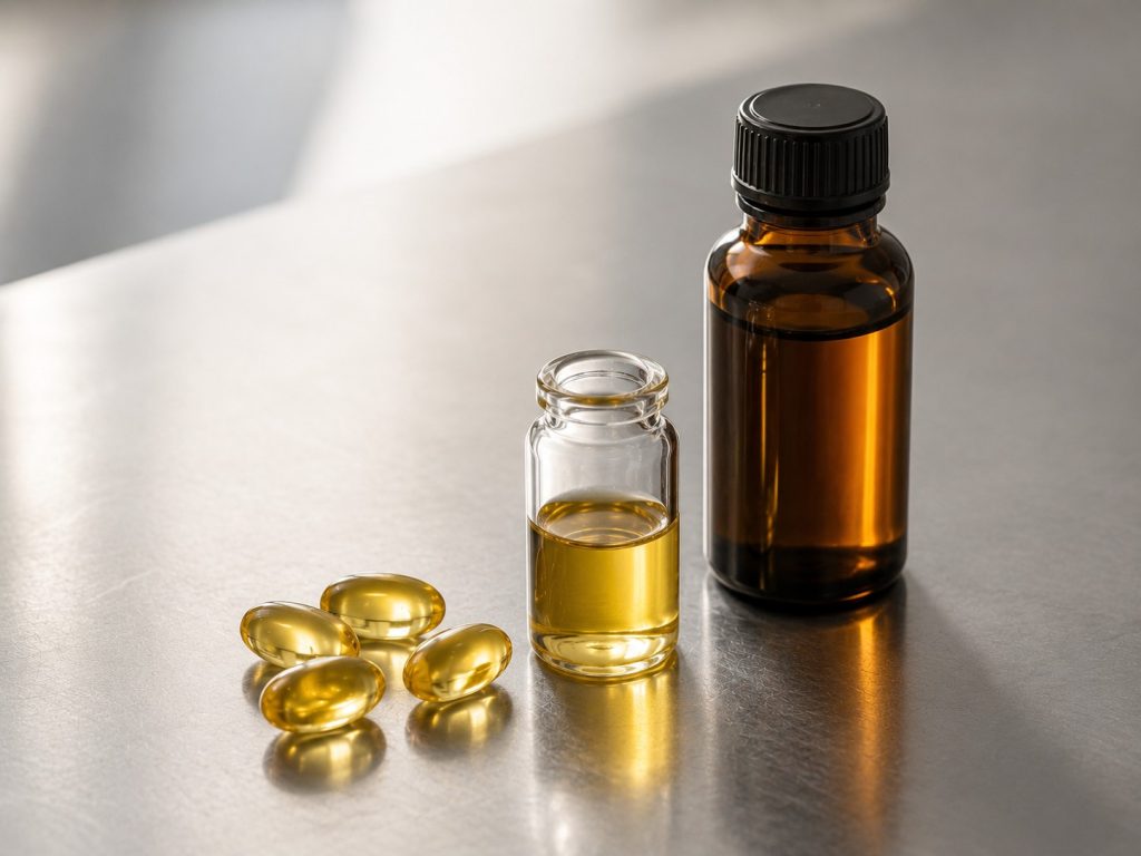 High-concentration omega-3 oil and softgel capsules for premium supplement products – Noviatic.