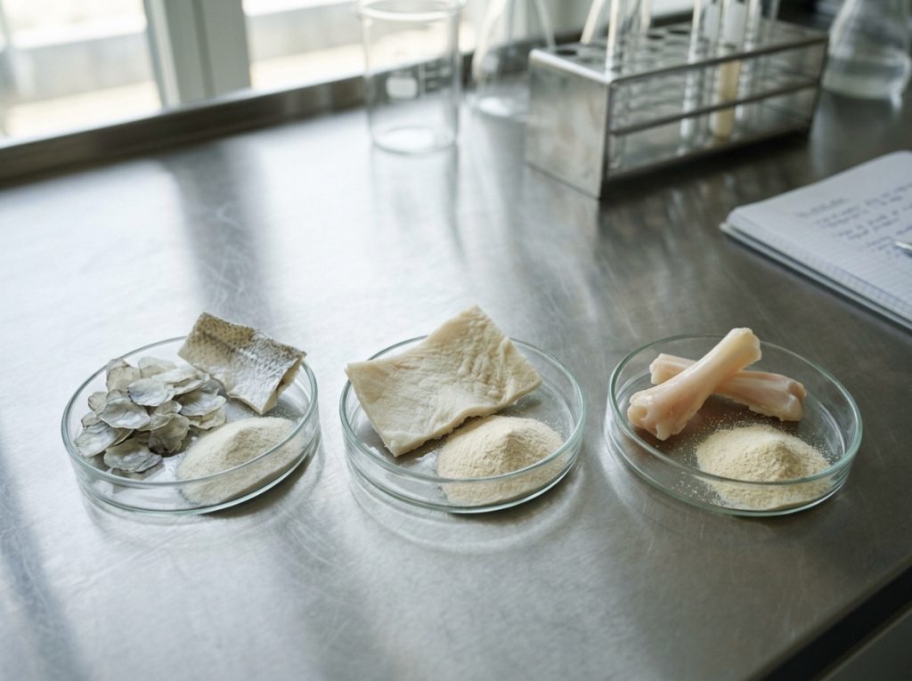 Marine, bovine and chicken collagen sources with hydrolysed collagen peptide powders – Noviatic.