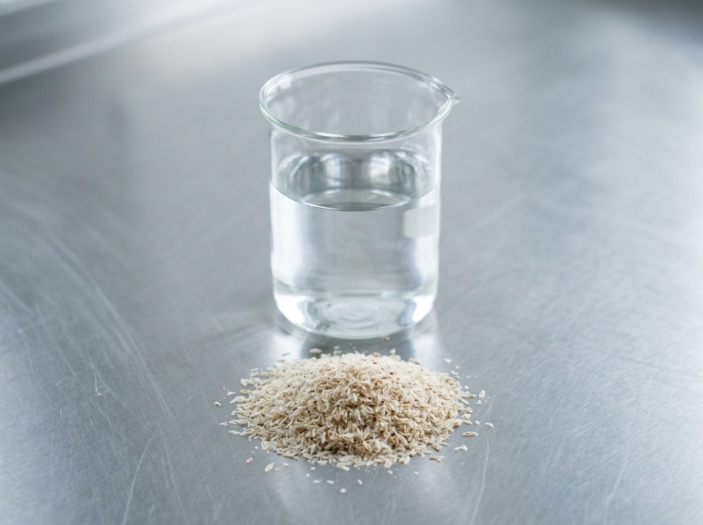 Psyllium husk with water illustrating the importance of adequate hydration – Noviatic.