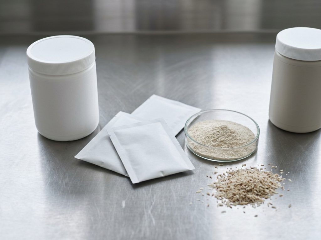 Psyllium husk powder with supplement jars and sachets for private label formulations – Noviatic.