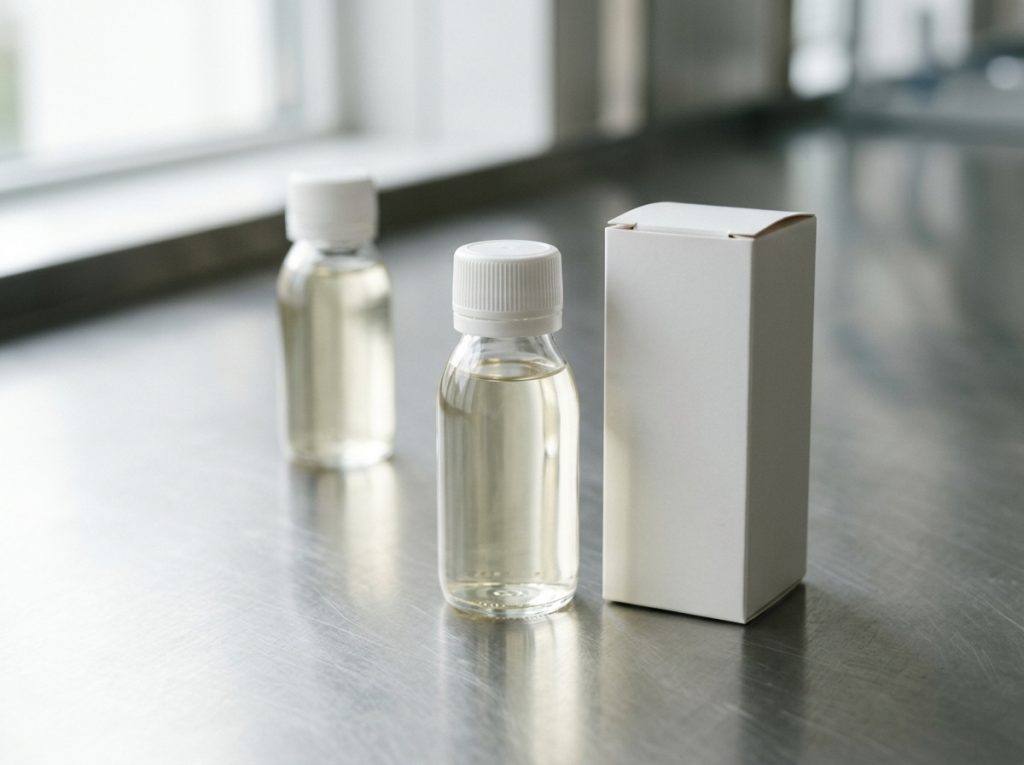 Liquid vitamin shot bottles with blank product packaging – Noviatic.