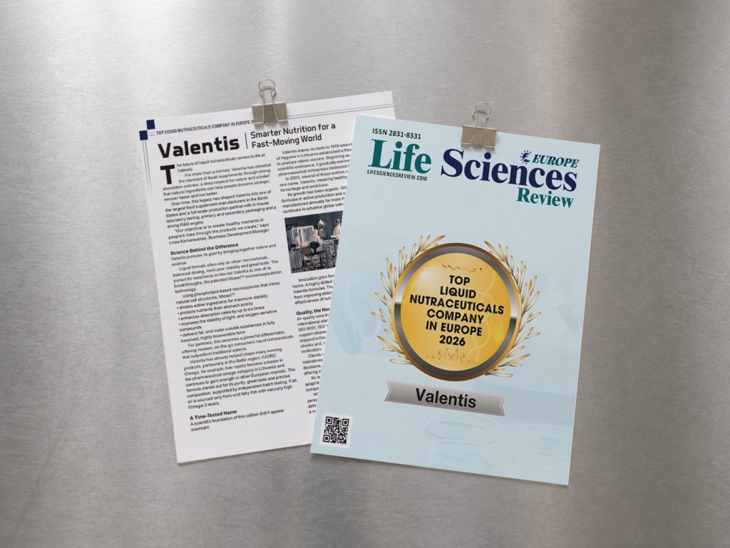 Independent recognition of Valentis food supplement manufacturing excellence through third-party industry awards and certifications.
